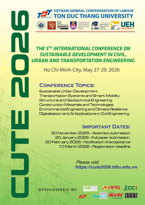 【Call for Papers】CUTE 2026 - The 5th international conference on Sustainable Developments in Civil, Urban, and Transportation Engineering圖片