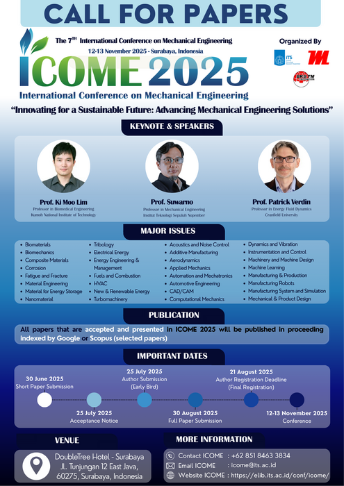 【轉知】Call For Papers: International Conference on Mechanical Engineering圖片