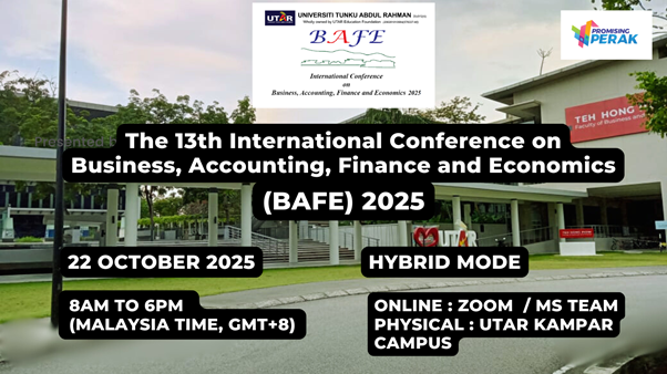 【轉知】Call for Paper - The 13th International Conference on Business, Accounting, Finance, and Economics圖片