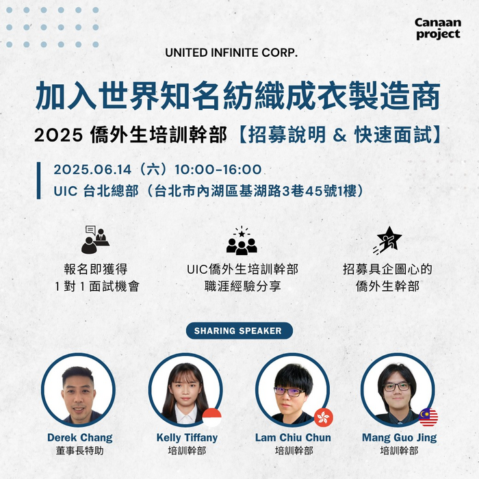 2025 UIC 僑外生培訓幹部【招募說明 & 快速面試】圖片